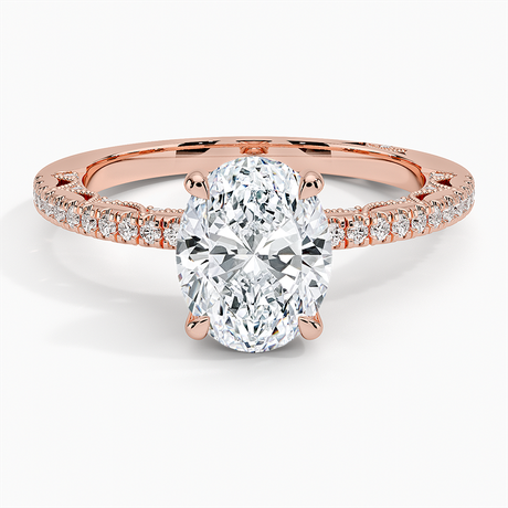 18K Rose Gold Tacori Lunetta Crescent Diamond Ring