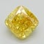 3.09 Ct. Fancy Vivid Yellow Cushion Lab Grown Diamond