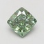 1.92 Ct. Fancy Vivid Green Cushion Lab Grown Diamond