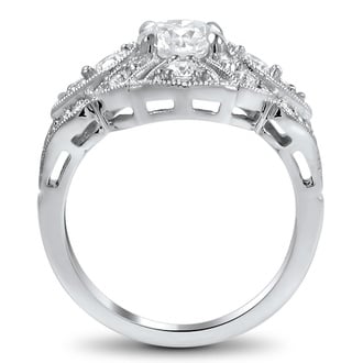 Custom Pierced Halo Diamond Ring