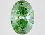 3.95 Ct. Fancy Vivid Green Oval Lab Grown Diamond