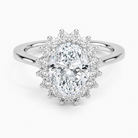 14K White Gold Sunburst Halo Diamond Ring (1/4 ct. tw.)