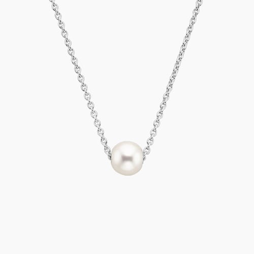 Silver Rose Freshwater Cultured Pearl Pendant (6mm)