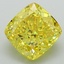 2.62 Ct. Fancy Vivid Yellow Cushion Lab Grown Diamond