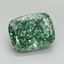 3.52 Ct. Fancy Vivid Green Cushion Lab Grown Diamond