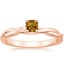 14K Rose Gold Twisted Vine Solitaire Ring, smalltop view