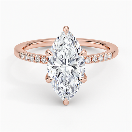 14K Rose Gold Viviana One-Quarter Coverage Diamond Ring
