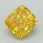 1.31 Ct. Fancy Vivid Orangy Yellow Cushion Lab Grown Diamond