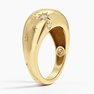 Capricorn Zodiac Constellation Diamond Dome Ring