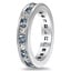Channel Set Princess Diamond and Aquamarine Ring, smallside view