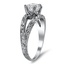 Hand-Engraved Split Shank Solitaire Ring, smallside view