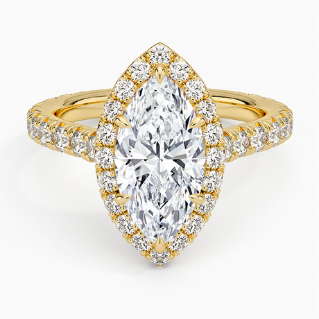 18K Yellow Gold Sienna Halo Three-Quarter Coverage Diamond Ring (3/4 ct. tw.)