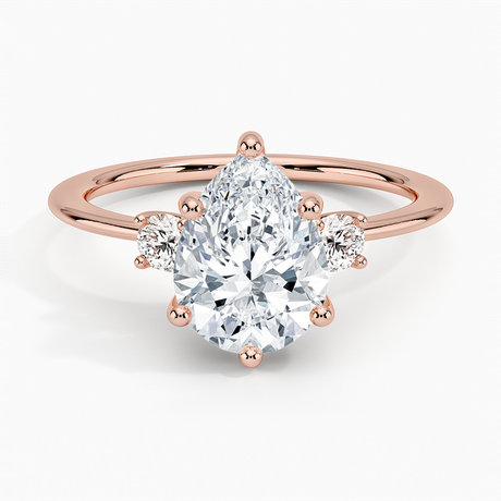14K Rose Gold Aimee Three Stone Diamond Ring