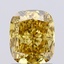 1.53 Ct. Fancy Vivid Greyish Yellow Cushion Lab Grown Diamond