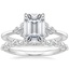 18K White Gold Luxe Melody Diamond Ring (1/5 ct. tw.) with Marseille Diamond Ring (1/3 ct. tw.)