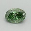 0.57 Ct. Fancy Vivid Green Oval Lab Grown Diamond
