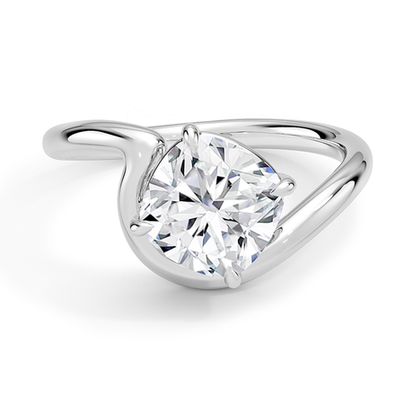 18K White Gold Aire Solitaire Ring