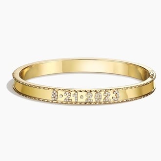 Sol Personalized Name Diamond 6.5 Inch Bangle Bracelet