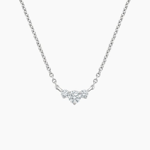 Dazzlingrock Collection 0.35 Carat Diamond Triple Heart Pendant Necklace - Sterling Silver With 18" Chain - View #9