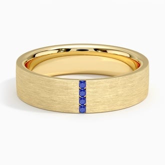 Horizon Sapphire 5.5mm Wedding Ring in 18K Yellow Gold