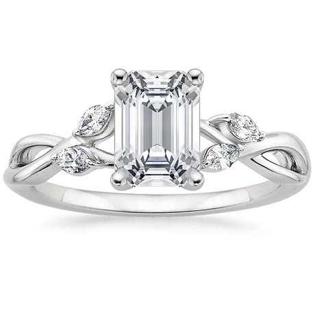 18K White Gold Willow Diamond Ring (1/8 ct. tw.) with Winding Willow Diamond Ring (1/8 ct. tw.)