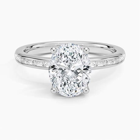 18K White Gold Tabitha Channel Set Baguette Diamond Ring
