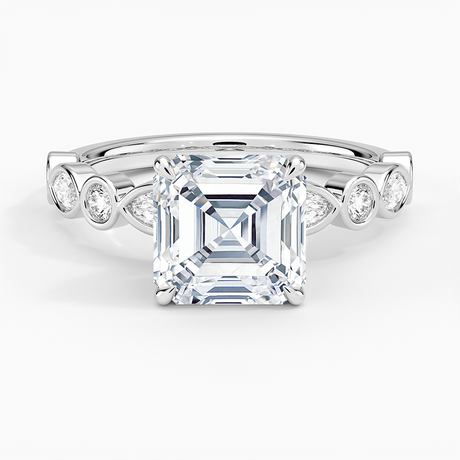 18K White Gold Versailles Bezel Diamond Ring