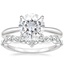 18KW Moissanite Freesia Ring with Curved Versailles Diamond Ring, smalltop view