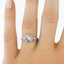 The Emma Rose Ring, smalltop view on a hand