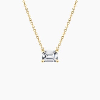 Horizontal Diamond Pendant in 18K Yellow Gold