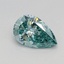 0.58 Ct. Fancy Vivid Blue Green Pear Lab Grown Diamond
