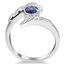 Diamond and Sapphire Ring with Flower Carvings, smallside view