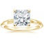 18K Yellow Gold Piedra Solitaire Ring, smalltop view