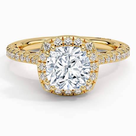 18K Yellow Gold Tacori Petite Crescent Bloom Diamond Ring