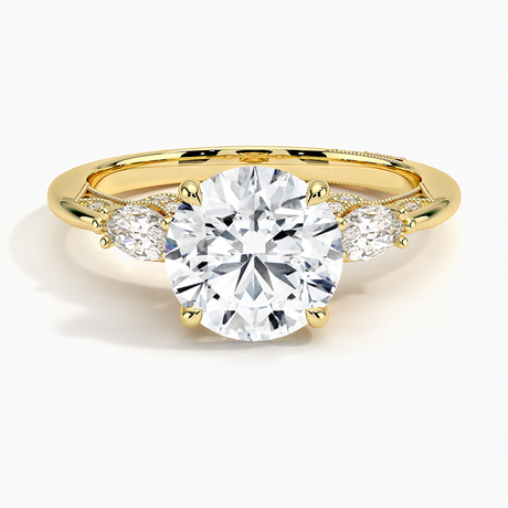 Three Stone Marquise Engagement Ring