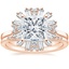 14K Rose Gold Ballerina Diamond Ring with Petite Curved Diamond Ring (1/10 ct. tw.)