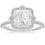 18K White Gold Reina Halo Diamond Ring, smalltop view