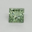 0.54 Ct. Fancy Vivid Green Princess Lab Grown Diamond
