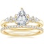 18K Yellow Gold Rosette Diamond Ring with Luxe Ballad Diamond Ring (1/4 ct. tw.)