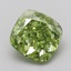 2.01 Ct. Fancy Vivid  Green Cushion Lab Grown Diamond