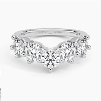 Genevieve Contoured Diamond Ring in Platinum