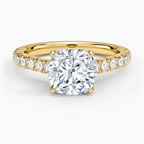 18K Yellow Gold Sienna Half Coverage Diamond Ring