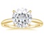 18K Yellow Gold Freesia 2mm Solitaire Ring, smalltop view