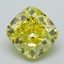 2.62 Ct. Fancy Vivid Yellow Cushion Lab Grown Diamond