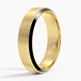 Daniel Beveled Edge 5.5mm Wedding Ring in 18K Yellow Gold