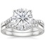 18KW Moissanite Chamise Diamond Bridal Set, smalltop view