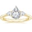 14K Yellow Gold Petite Opera Three Stone Diamond Ring (1/4 ct. tw.), smalltop view