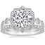 Platinum Cadenza Halo Diamond Ring with Bliss Diamond Ring (1/5 ct. tw.)