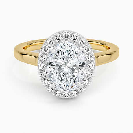 Julia Mixed Metal Halo Diamond Ring