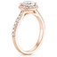 14K Rose Gold Halo Diamond Ring with Side Stones (1/3 ct. tw.), smallside view